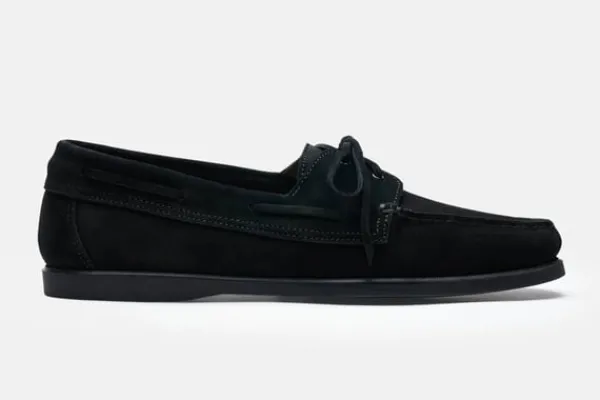 MORJAS Boat Shoes>The Boat Shoe BlackSuede