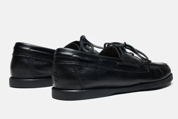 MORJAS Boat Shoes>The Boat Shoe BlackGrain