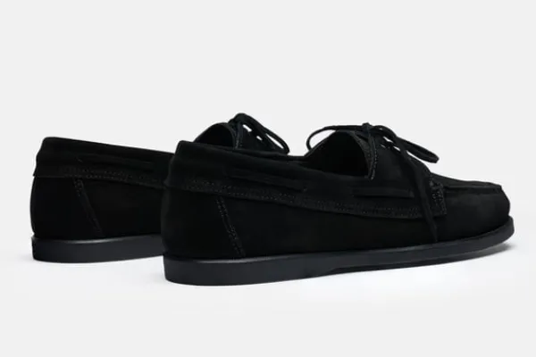 MORJAS Boat Shoes>The Boat Shoe BlackSuede