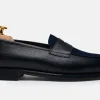 MORJAS Loafers>The Penny Loafer BlackGrainu&NavySuede
