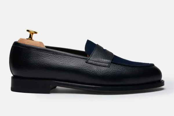 MORJAS Loafers>The Penny Loafer BlackGrainu&NavySuede