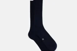 MORJAS Socks>The Wool Sock NavyRibbed