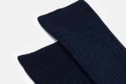 MORJAS Socks>The Wool Sock NavyRibbed